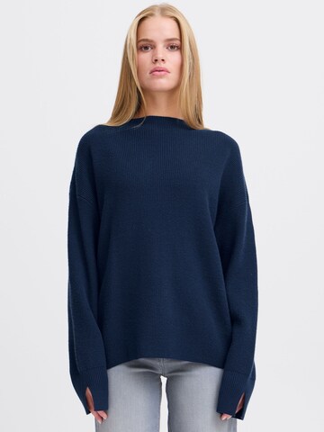 ICHI Trui 'Boston Ls7' in Blauw: voorkant