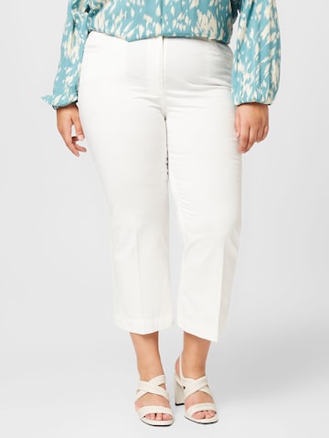 Persona by Marina Rinaldi Regular Trousers with creases 'RAPALLO' in White: front