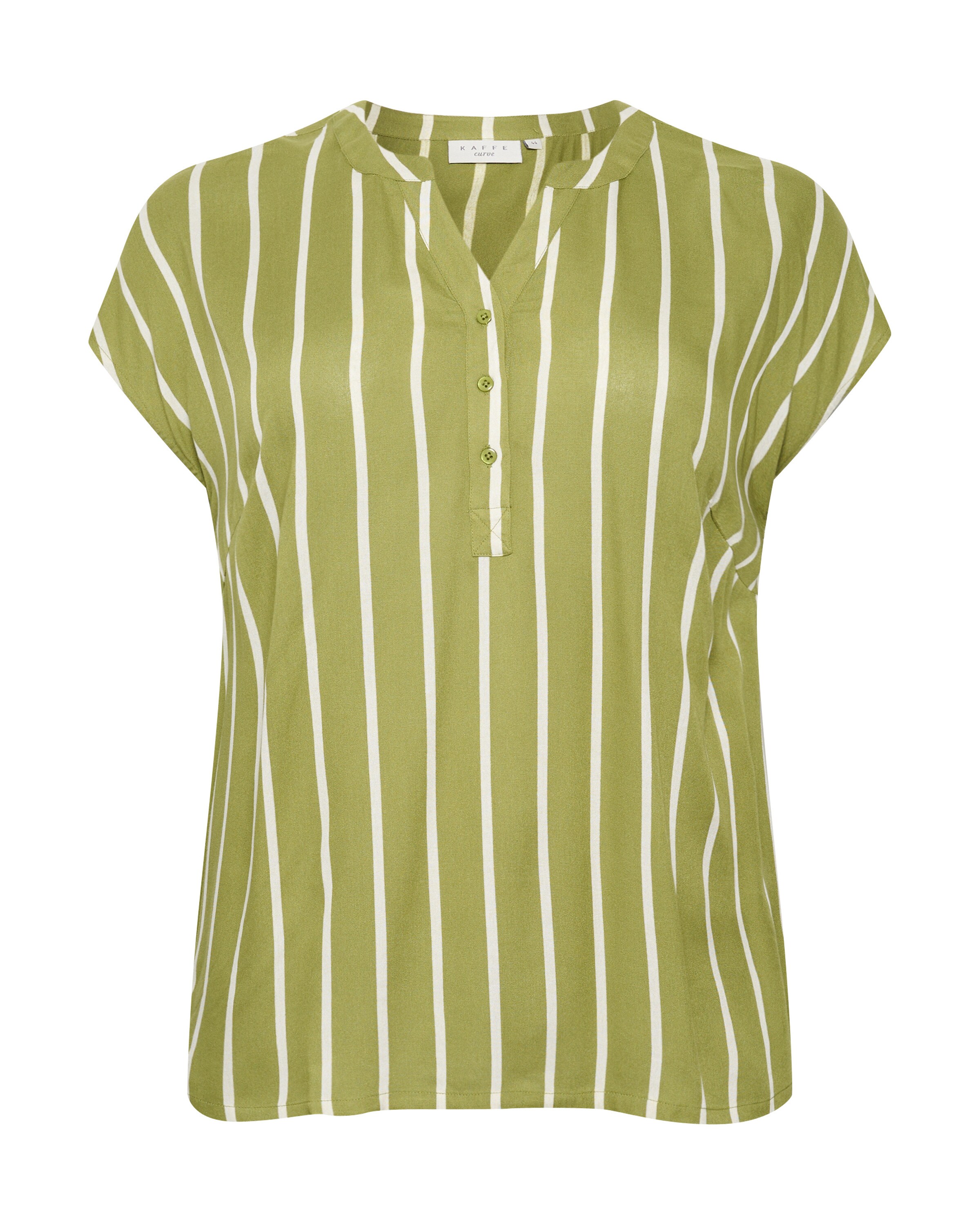 KAFFE CURVE Blúzka 'Sida' - Zelená: predná strana