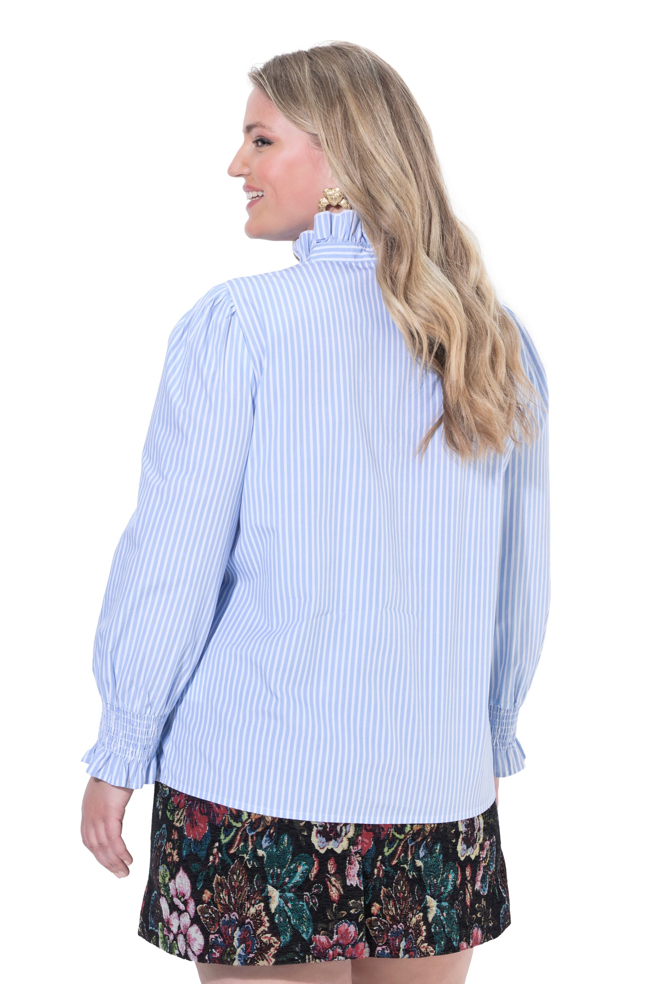 Ulla Popken Trachtenbluse in Blau