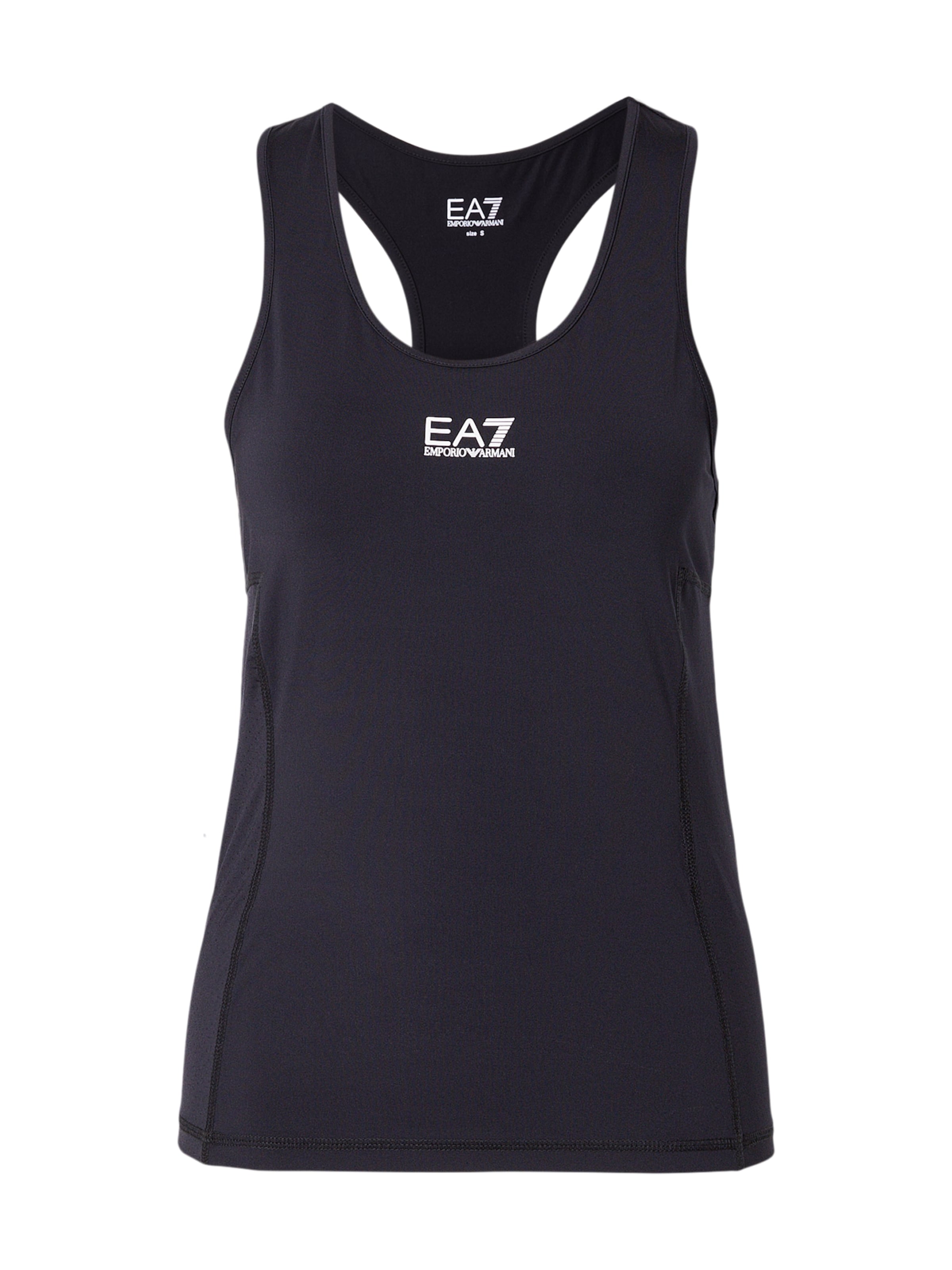 EA7 Emporio Armani Функционална тениска 'TANK' в черно: отпред