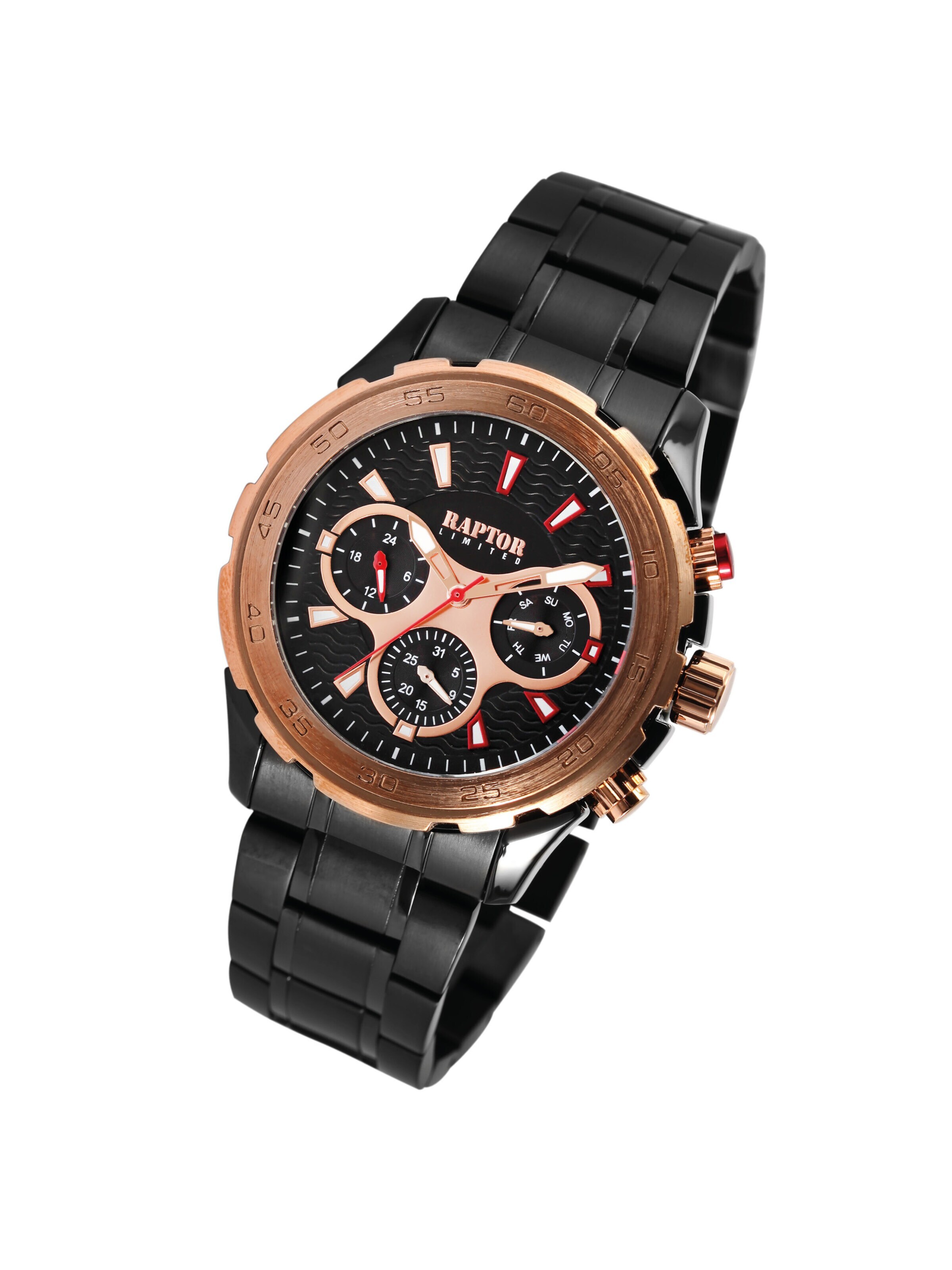 Raptor Analog Watch 'Raptor Limited Amir, Datumsanzeige' in Black: front