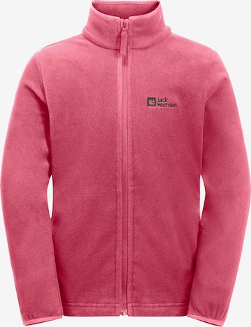 JACK WOLFSKIN Athletic Fleece Jacket 'Taunus' in Pink: front