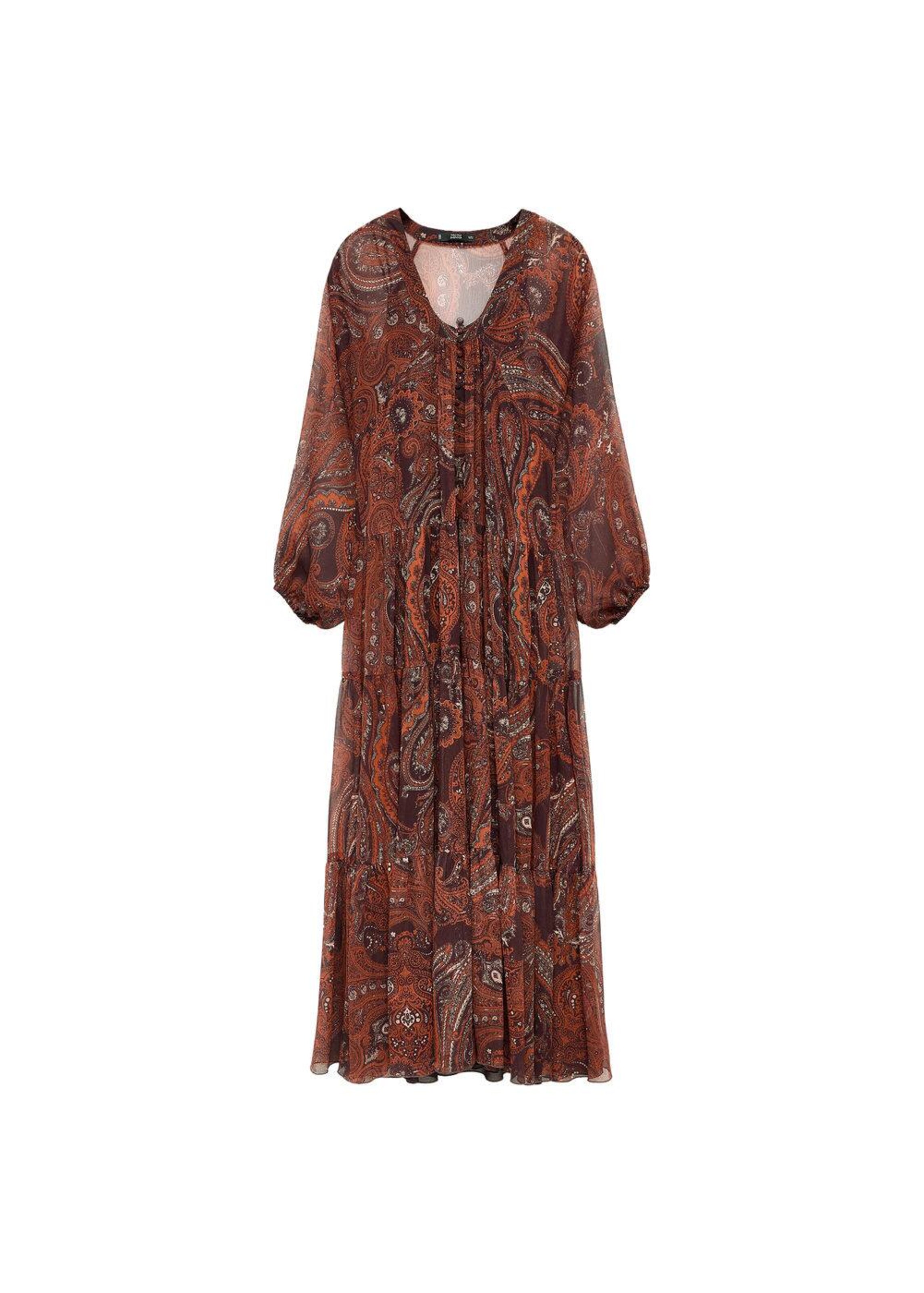 MANGO Dress 'Jewel' in Brown / Mandarine / Wine red / Off white, Item view