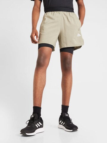 ADIDAS PERFORMANCE Regular Sportshorts in Beige: predná strana