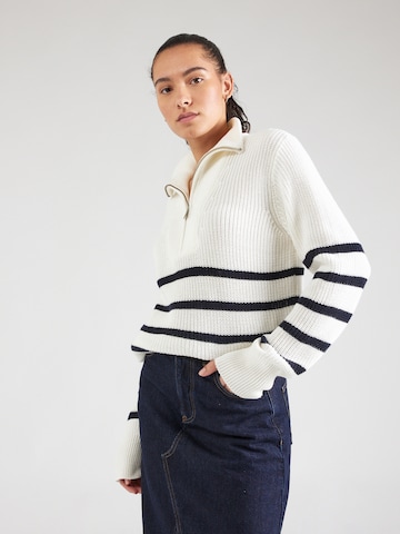 PULZ Jeans Pullover 'PALMA' in Weiß: predná strana