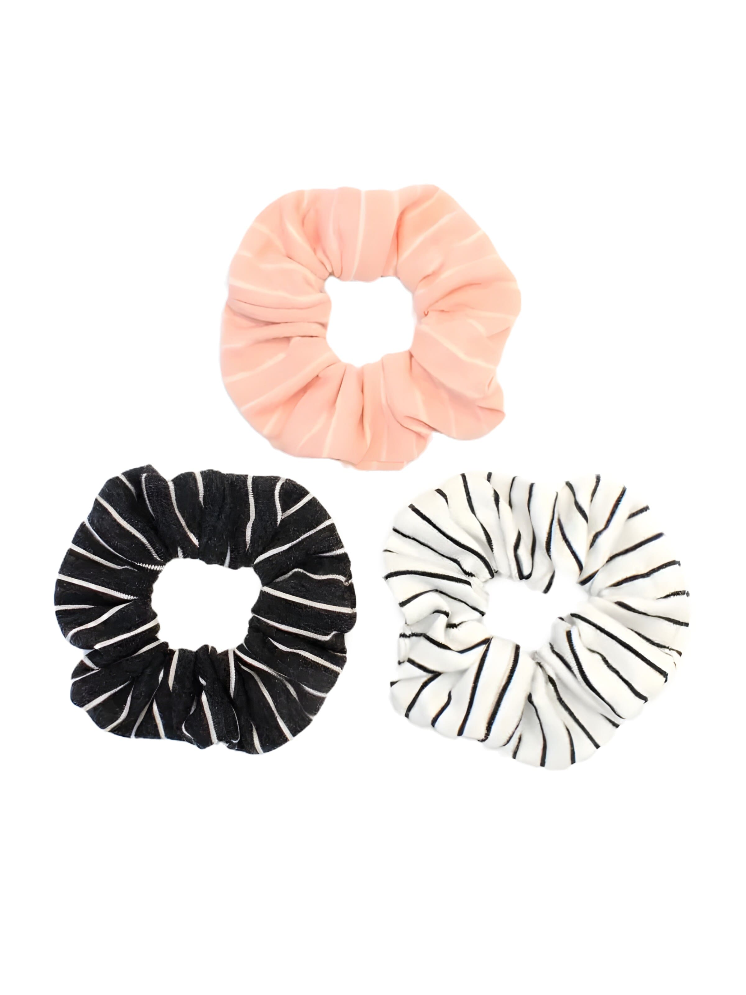 Good to Blue Haarschmuck 'Lovely Stripes Scrunchie Set'‌‌‌‌‌ in One Size in weiß, Produktansicht