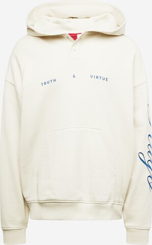 HUGO Sweatshirt 'Datrol' in White: front