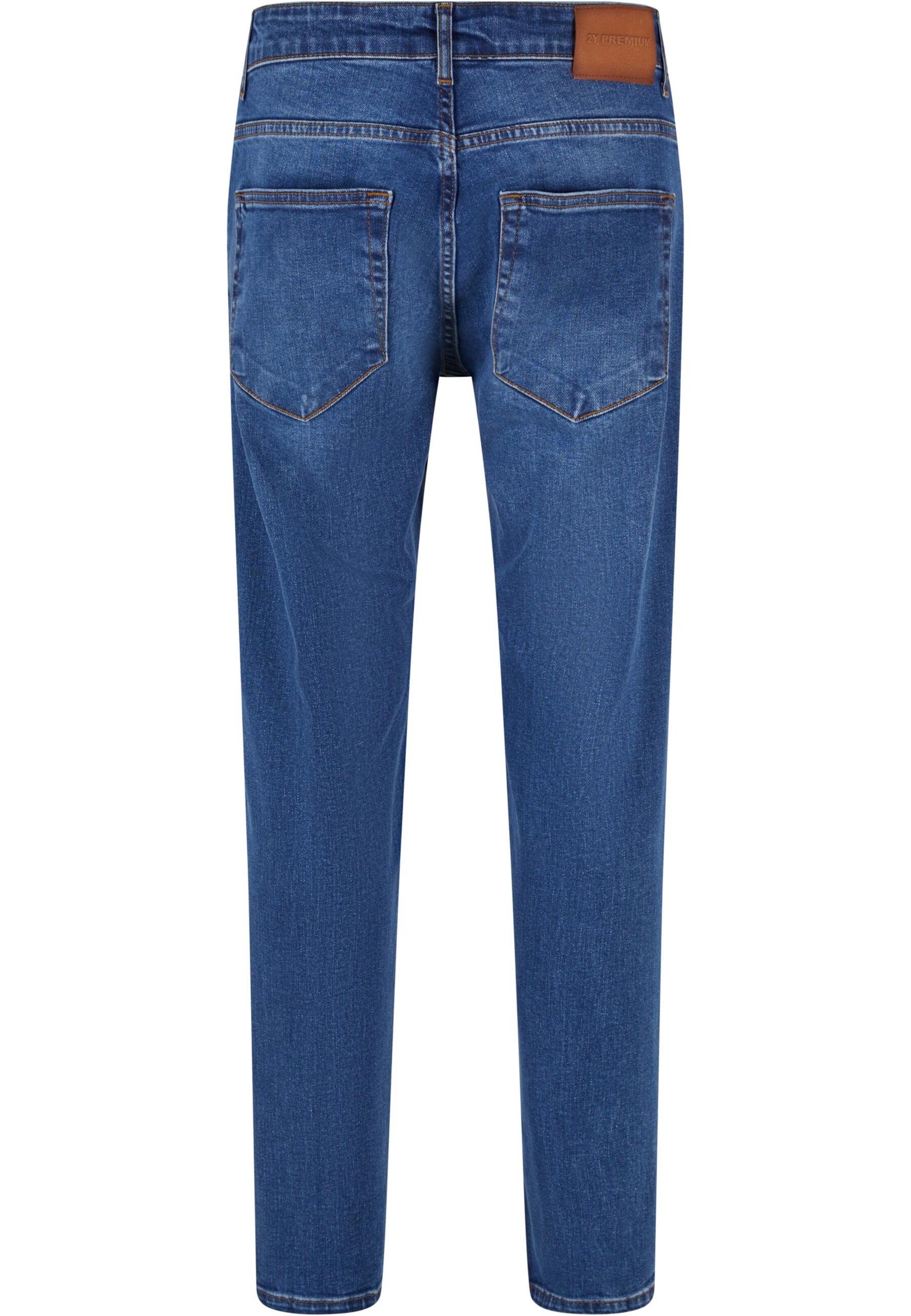 2Y Premium Tapered Jeans in Blauw