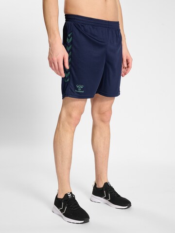 Regular Pantalon de sport 'Staltic Poly' Hummel en bleu : devant