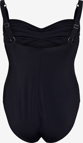 Swim by Zizzi Bustier Badeanzug 'Casdenia' in Schwarz