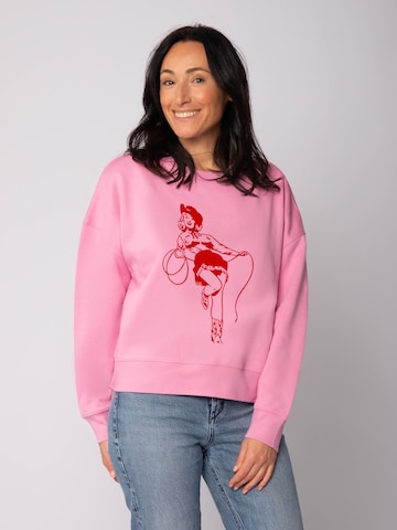Sweat-shirt 'Cowgirl ' Watapparel en rose : devant