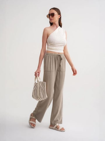 MixRay Wide leg Broek in Beige
