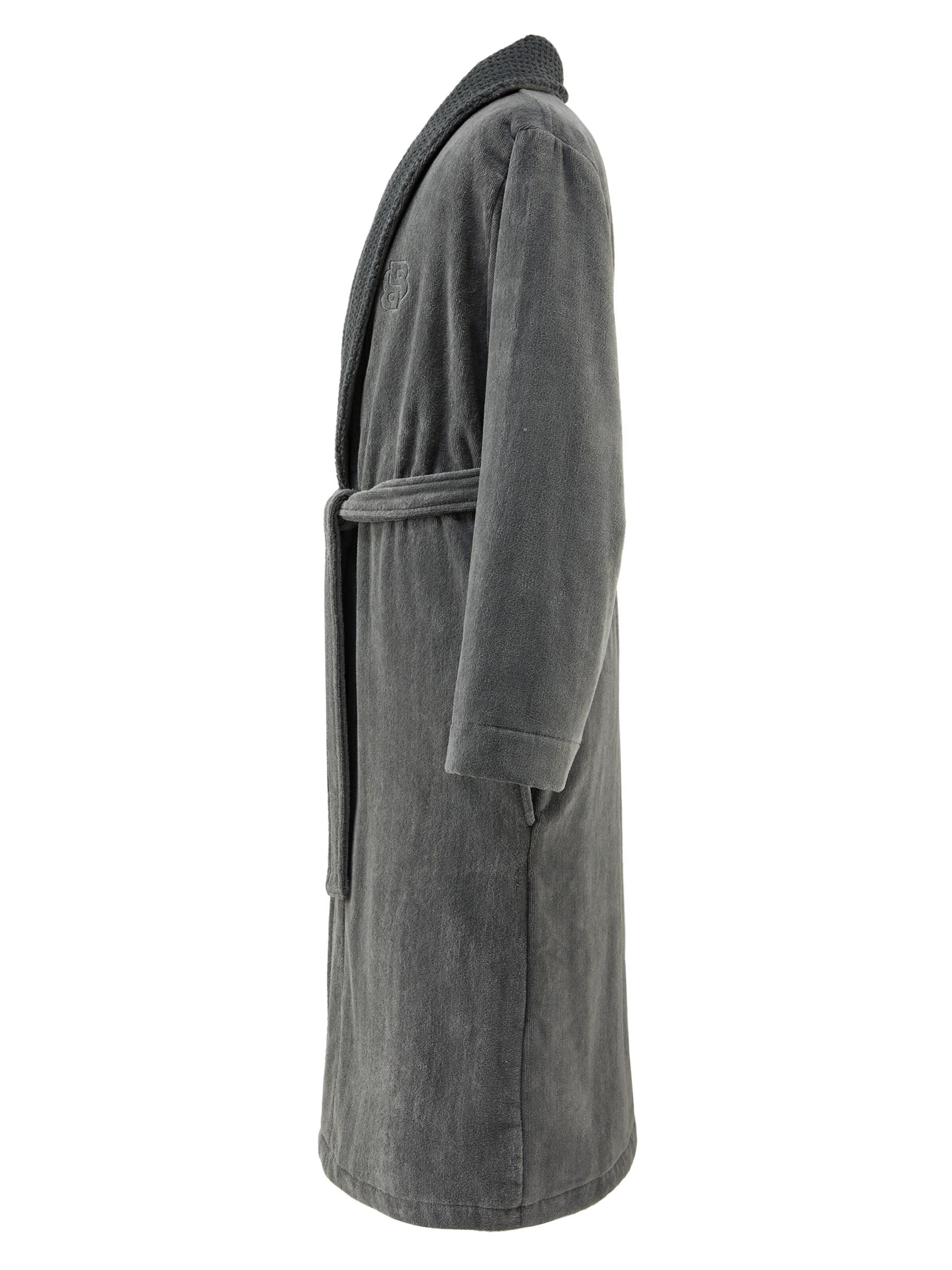 BOSS Home Long Bathrobe 'DOUBLEB' in Grey