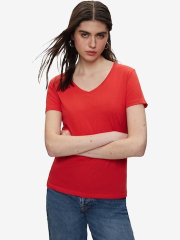 Maglietta 'LTB Jeans Damen-T-Shirt mit V-Ausschnitt' di LTB Jeans in rosso: frontale