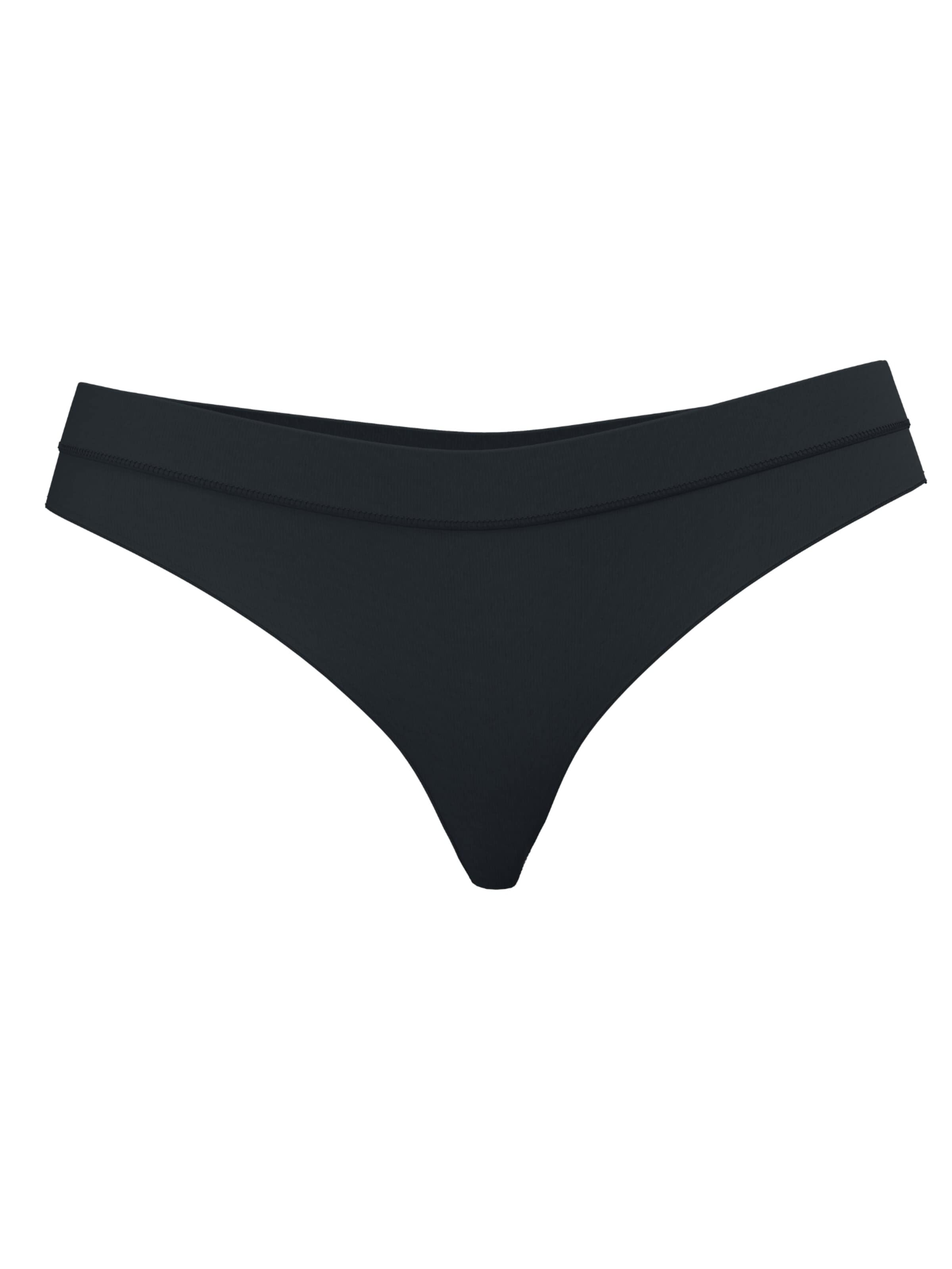 Albero Natur Thong 'Damen Bio Baumwoll String High Waist' in Black: front