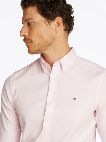 TOMMY HILFIGER Slim fit Button Up Shirt 'FLEX' in Pink