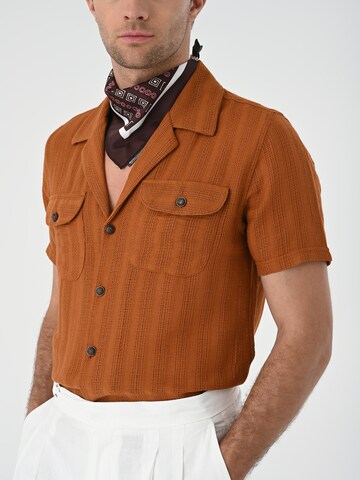 Antioch Regular fit Button Up Shirt in Brown