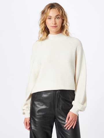 TOM TAILOR DENIM Sweater 'Ottoman' in White: front