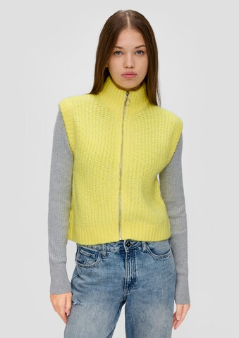 QS Knit Cardigan in Yellow: front