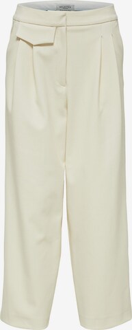 SELECTED FEMME Wide leg Pleat-Front Pants 'Hyme' in Beige: front