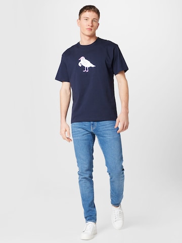 Cleptomanicx T-Shirt 'Gull Cap' in Blau