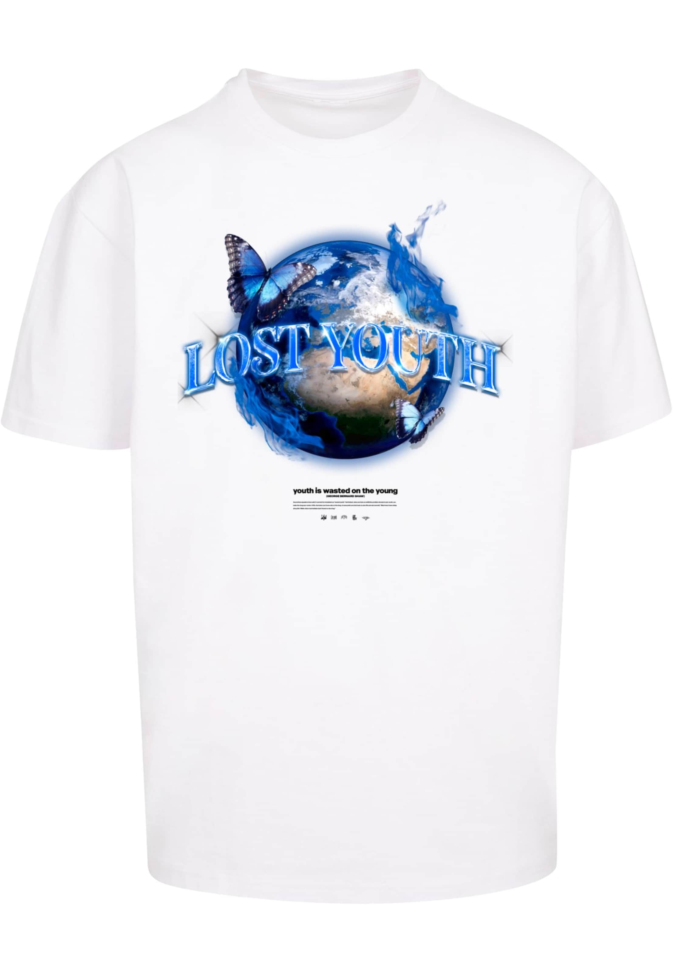 Tricou 'World' de la Lost Youth pe alb: față