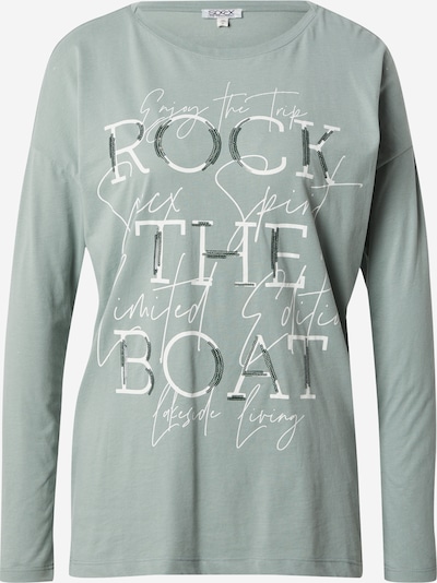 Soccx Тениска 'Rock the Boat' в мента / елхово зелено / бяло, Преглед на продукта