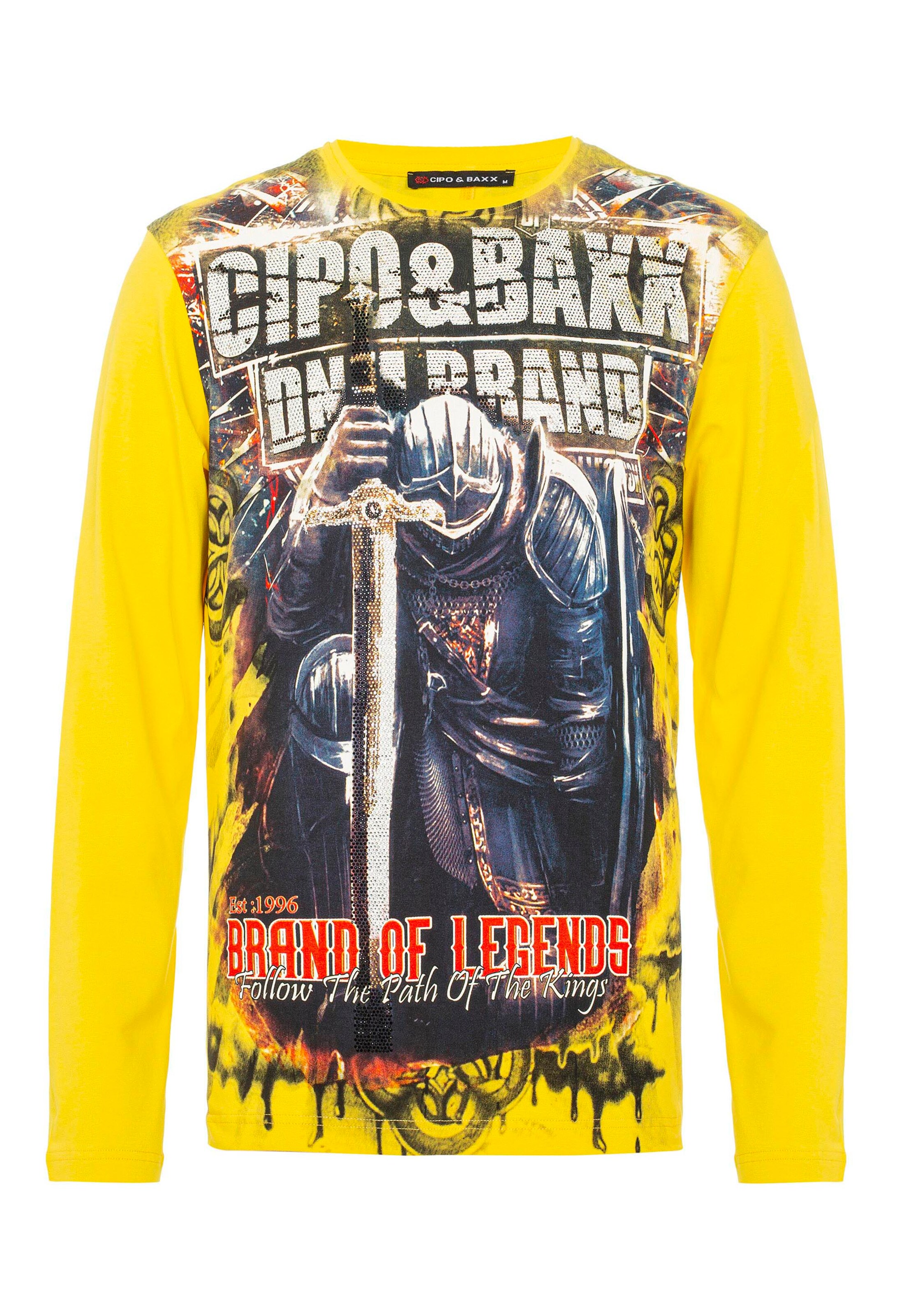 Männer Sweat CIPO & BAXX Sweatshirt in Gelb - OX59185