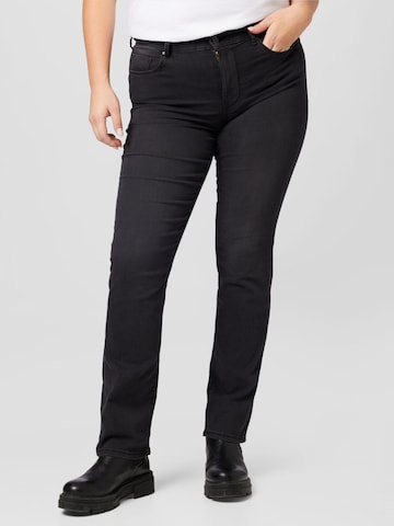 ONLY Carmakoma Skinny Jeans 'Hiris' i svart: framsida