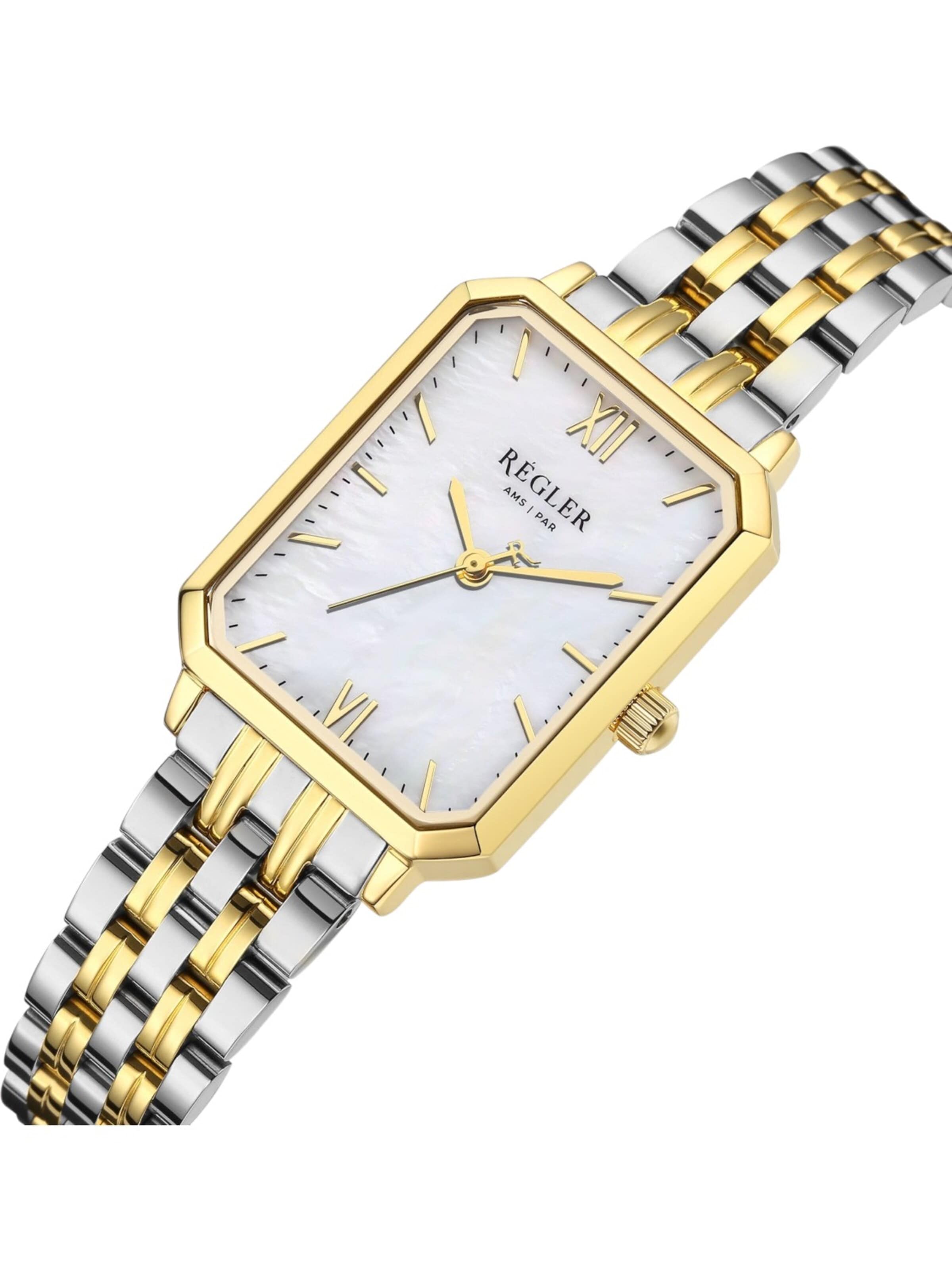 Régler Analogové hodinky 'Régler Élégance Steel Bicolor Silver/Gold - Pearl' – zlatá