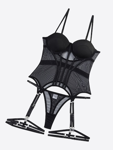 Magicshe Wäschebody 'Sexy Spitzen Dessous-Sets mit Beinringen'‌‌‌‌‌‌‌‌‌ in Schwarz: Vorderseite