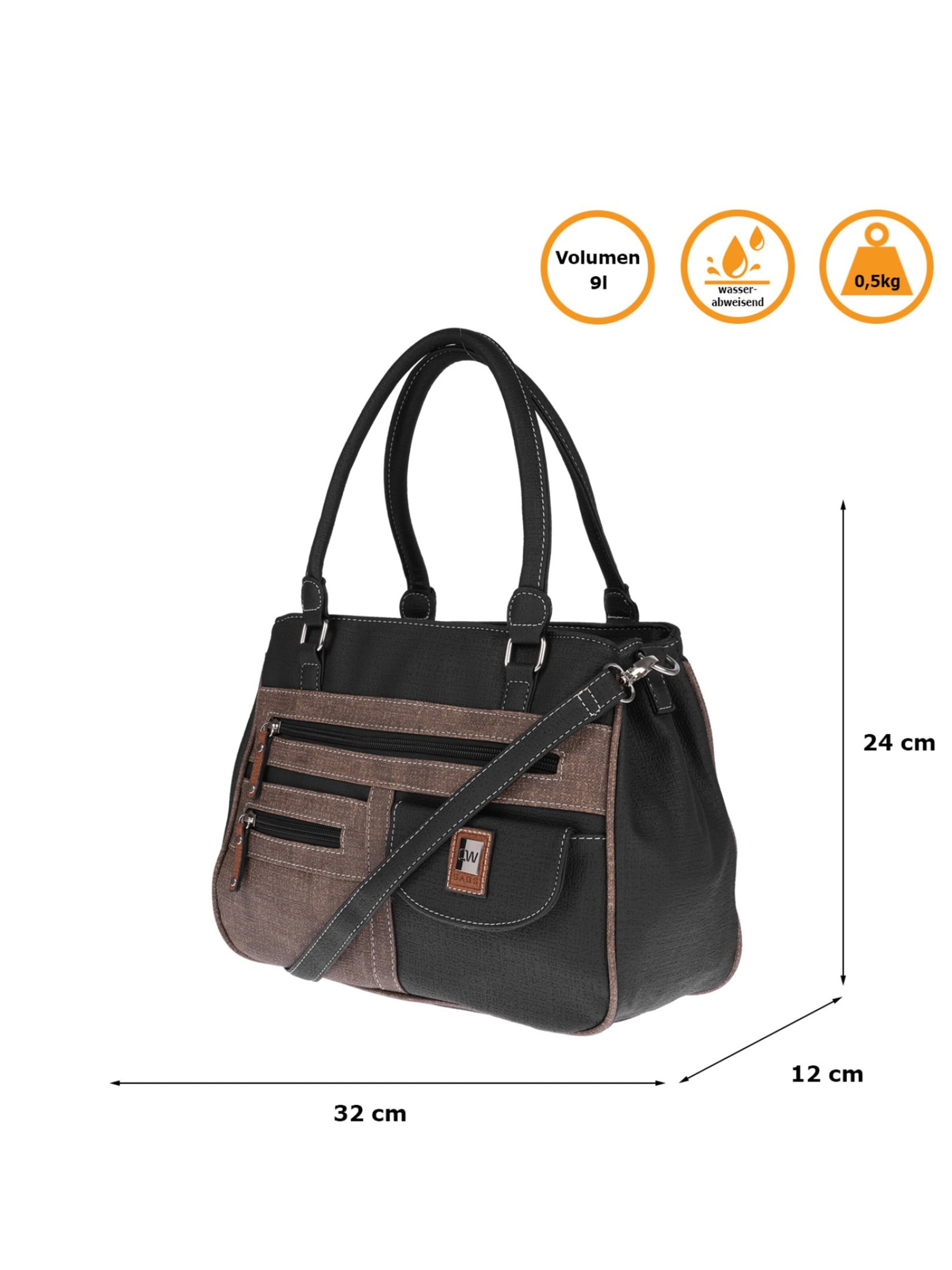 Christian Wippermann Handtasche 'Große Damen Tasche Umhängetasche Schultertasche'‌ in Schwarz