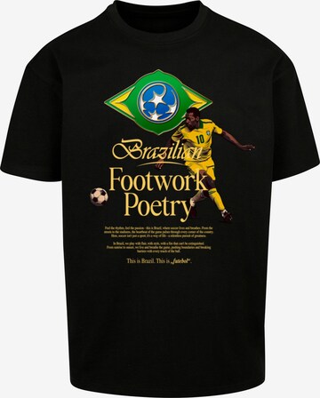 Maglietta 'Footwork Poetry' di MT Upscale in nero: frontale