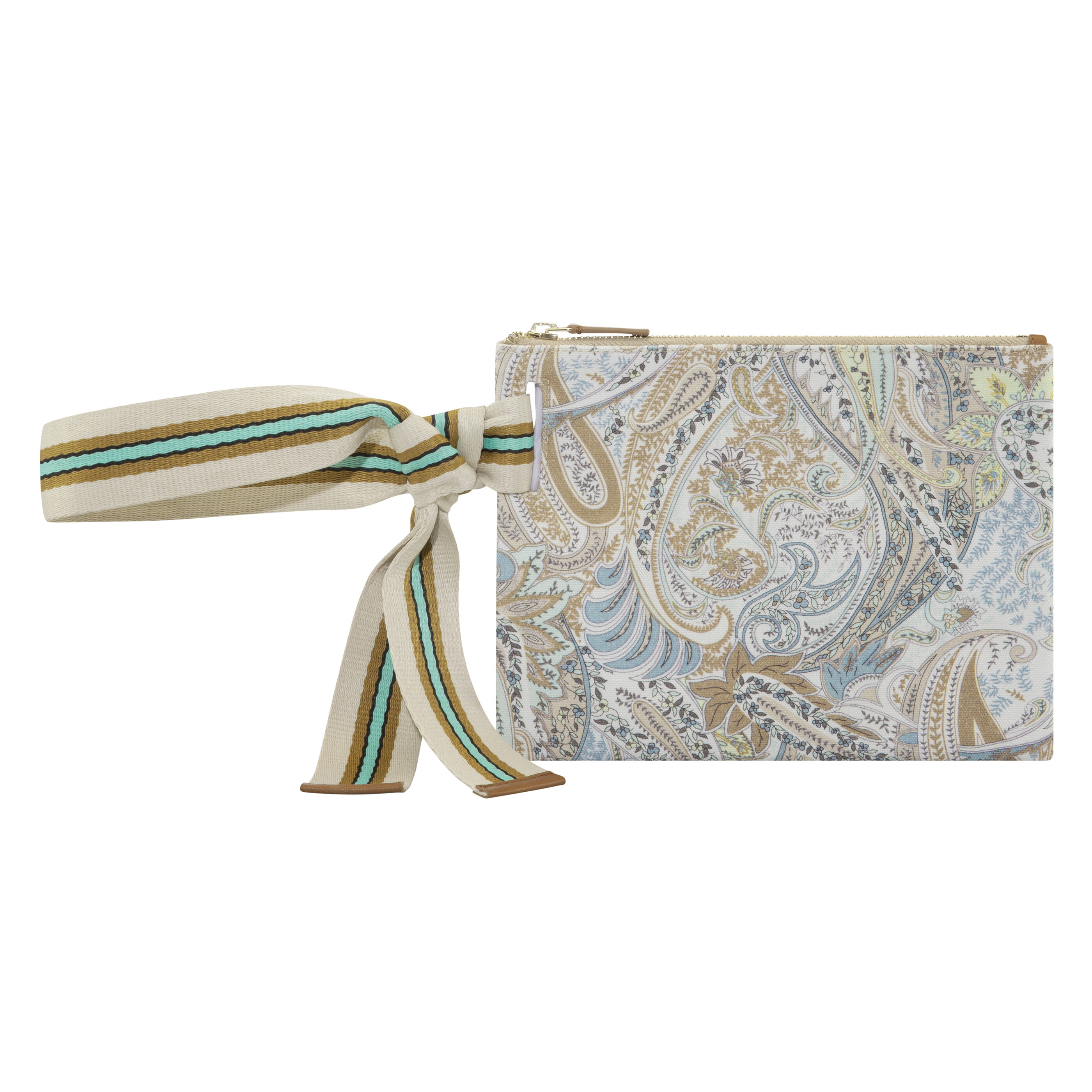 CODELLO Beauty Bag mit Paisley-Print aus Canvas in Beige 