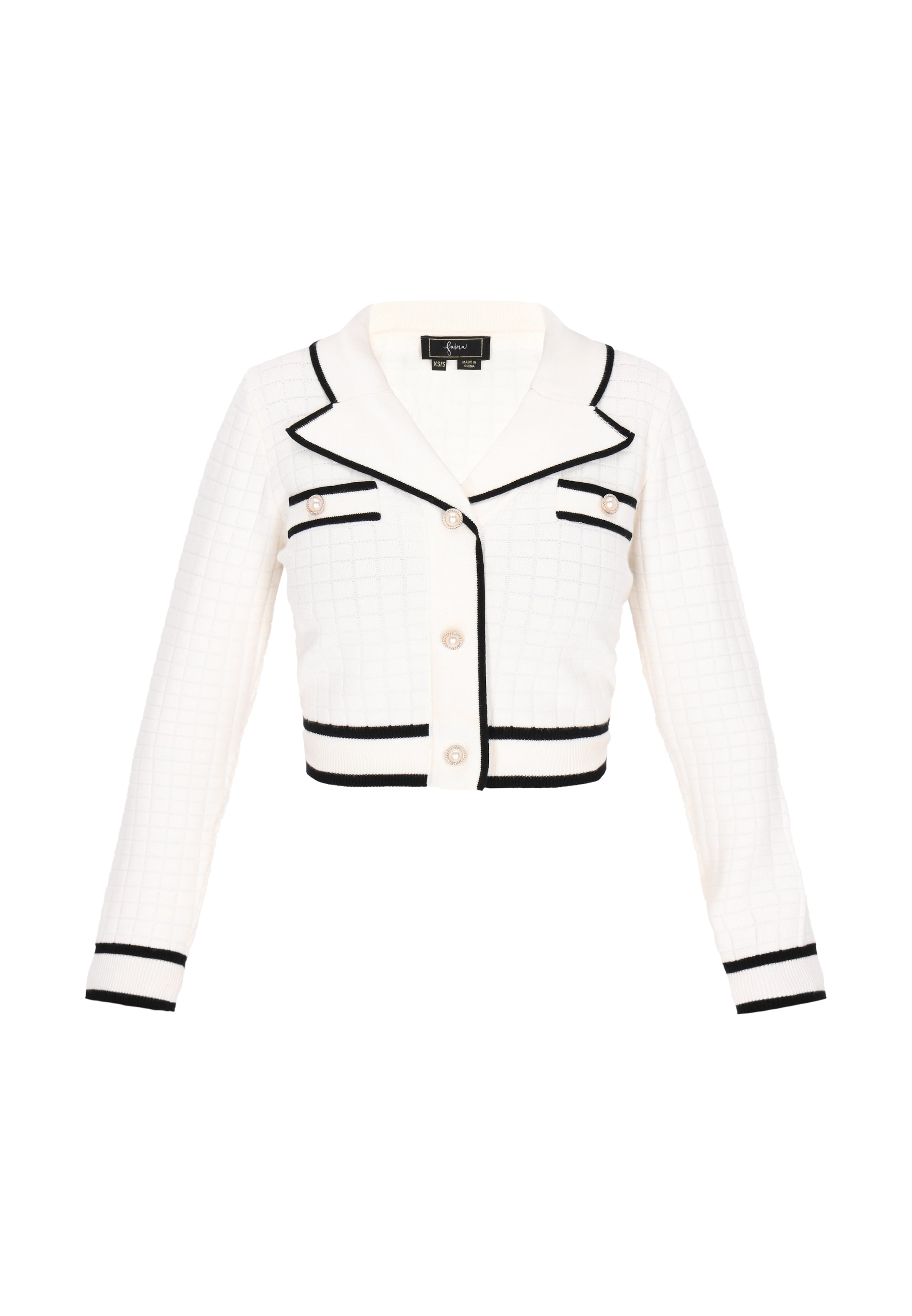 Geacă tricotată 'Fashion Look' de la faina pe alb: față