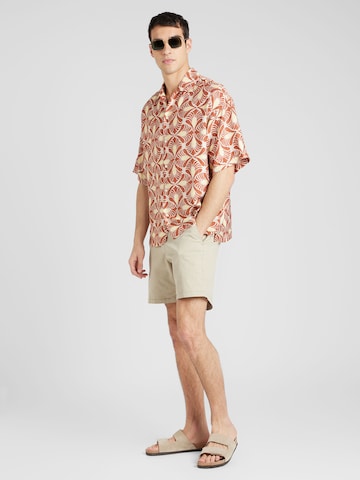 JACK & JONES Comfort fit Overhemd 'MARSHALL CASA' in Beige