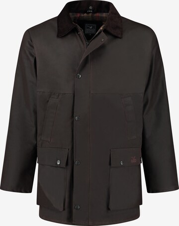 Veste mi-saison 'British Wax' MGO en marron : devant