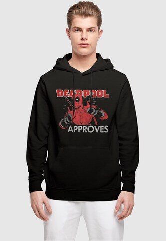 ABSOLUTE CULT Sweatshirt 'Deadpool - Approves' in Black: front