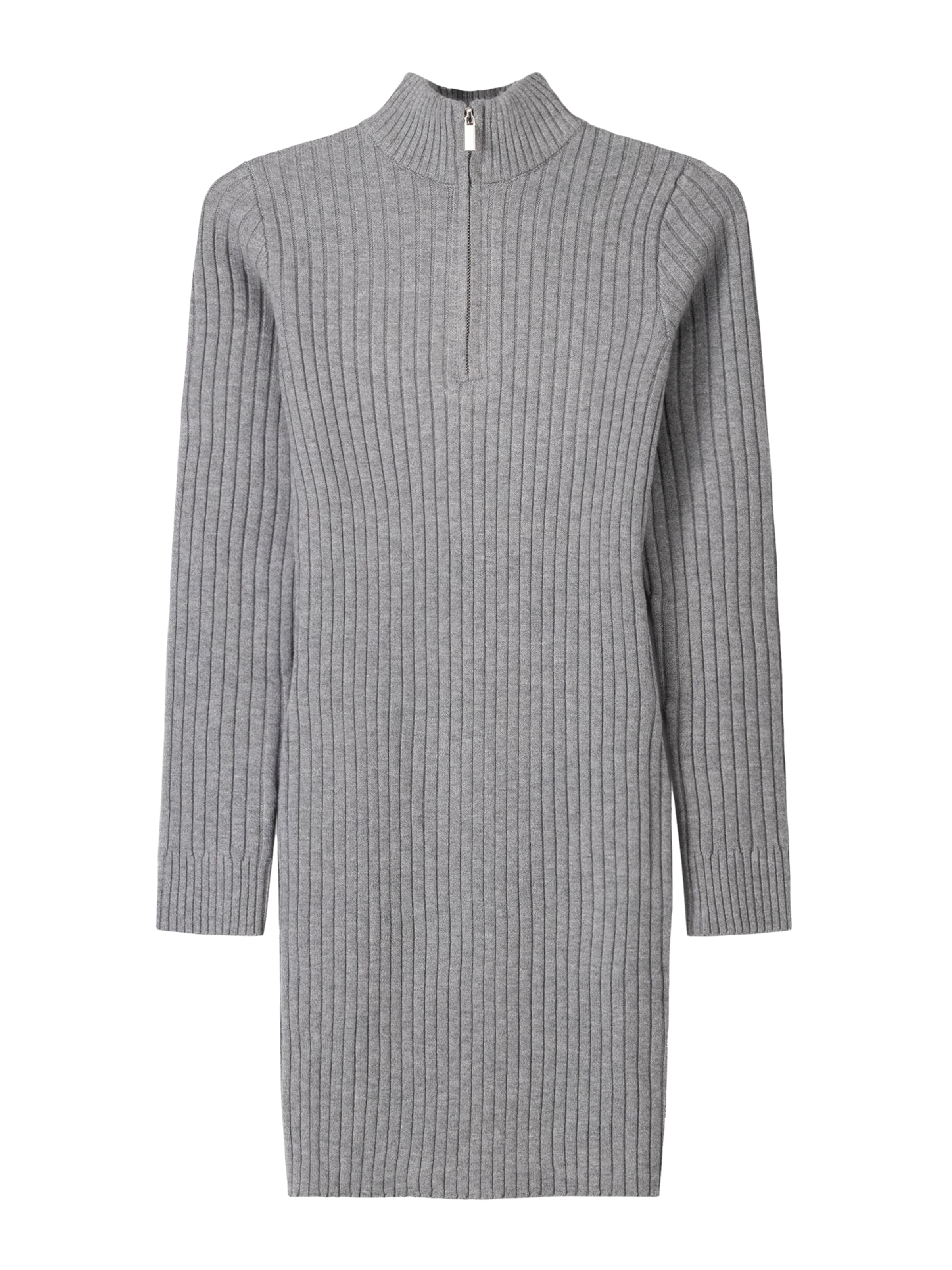 Robes en maille Bershka en gris : devant