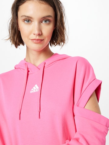 ADIDAS SPORTSWEAR Athletic Sweatshirt 'Hyperglam 3-Stripes With Cutout Detail' in Pink