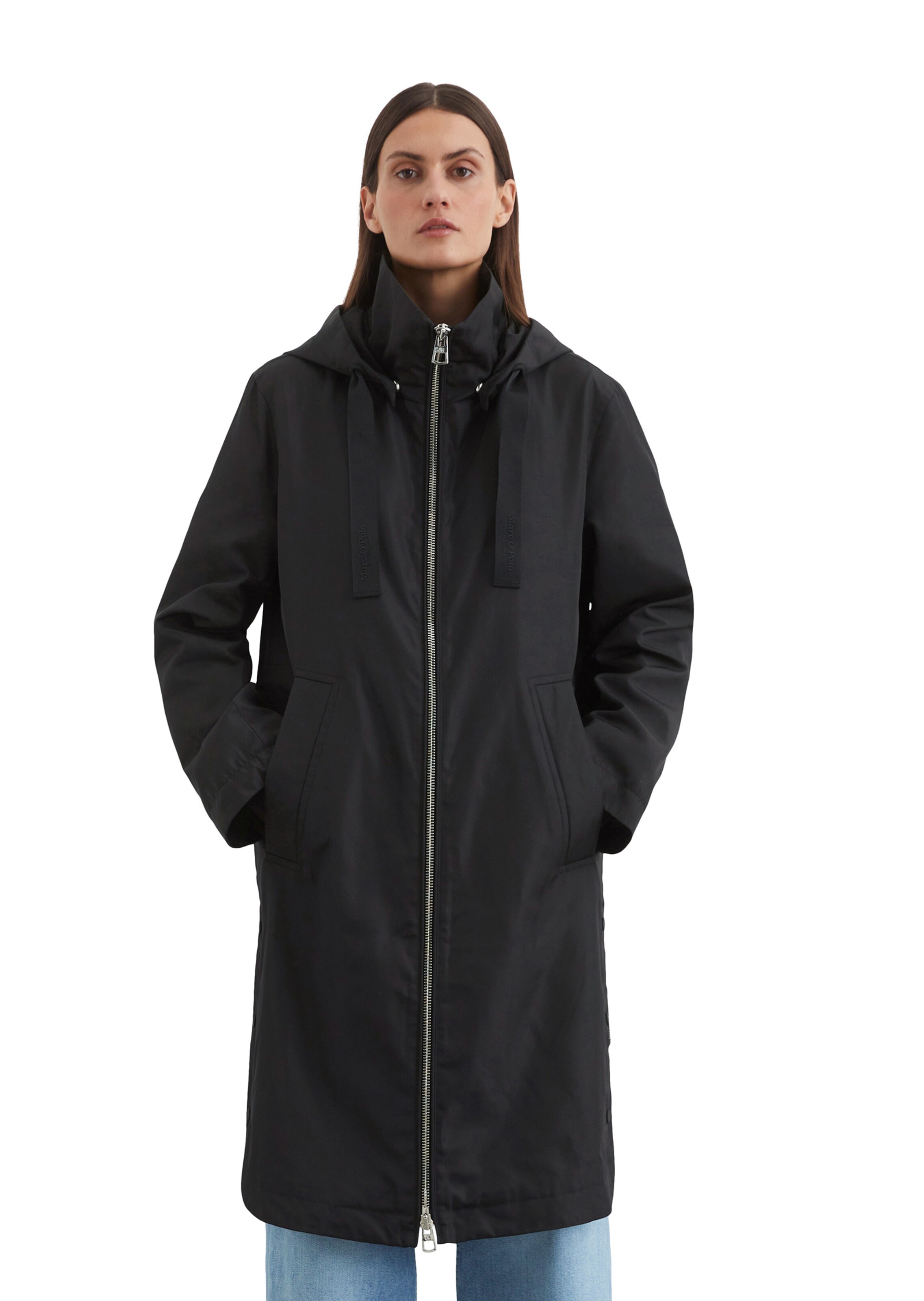 Parka mi-saison Marc O'Polo en noir : devant