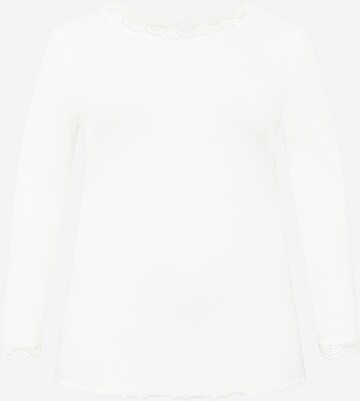 Fransa Curve Shirt in White: front