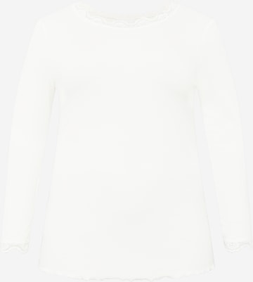 Fransa Curve Shirt in White: front