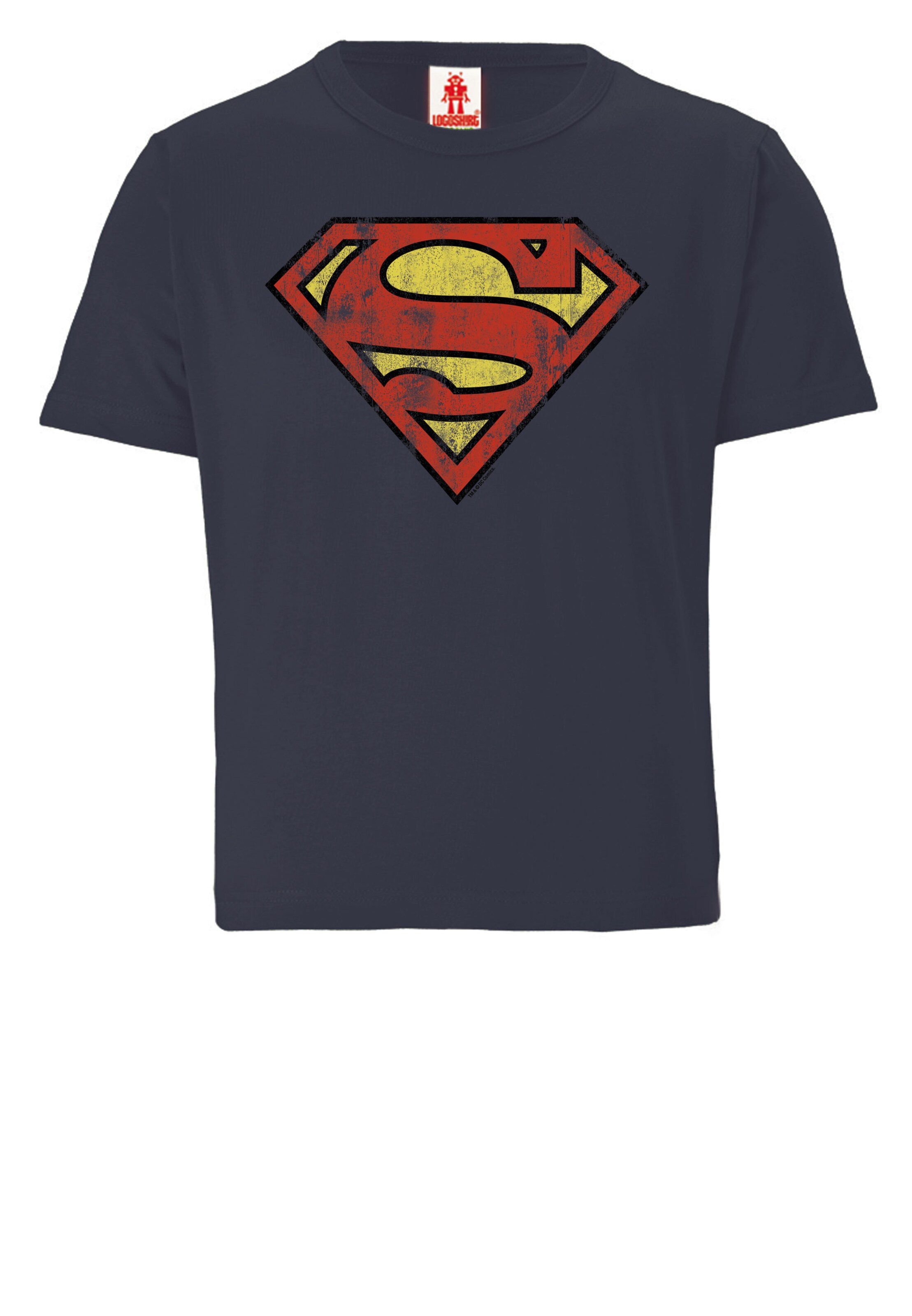 LOGOSHIRT Shirt 'DC Comics – Superman' in Blau: Vorderseite