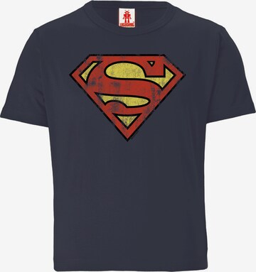 LOGOSHIRT Shirt 'DC Comics – Superman' in Blau: predná strana