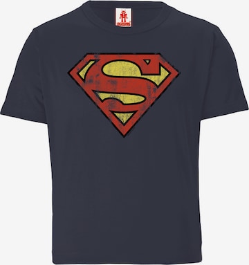 LOGOSHIRT Shirt 'DC Comics – Superman' in Blue: front