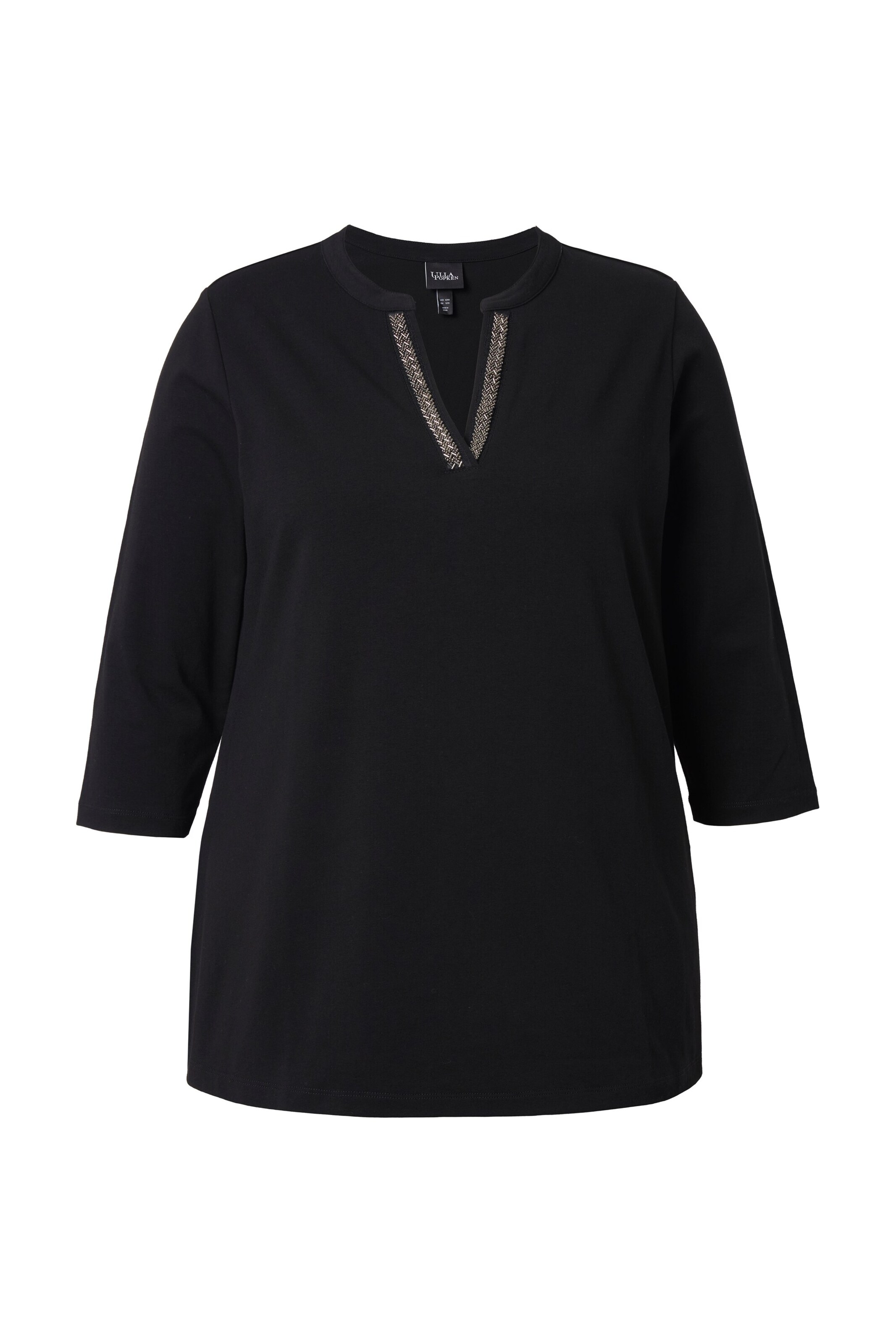 T-shirt Ulla Popken en noir : devant