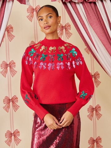 love & roses Pullover in Rot