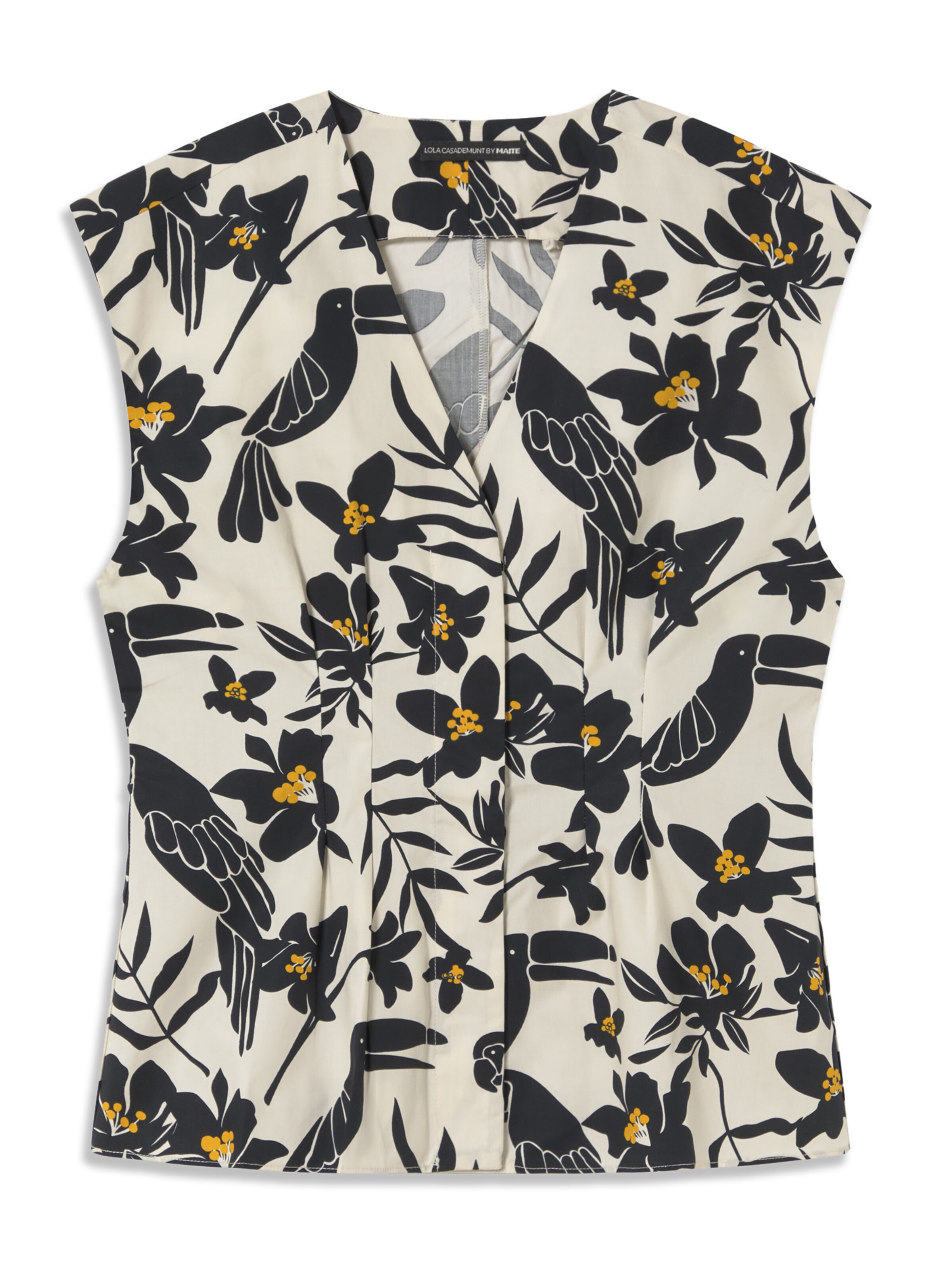 Lola Casademunt Chemisier en noir / blanc, Vue avec produit